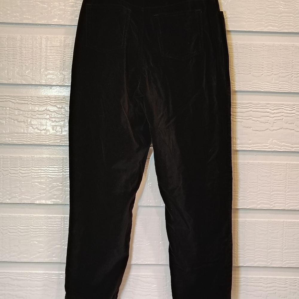 Covington Pants Womens Size 8 Black Velour Straight Leg 100% COTTON CAREER WEAR - Picture 6 of 7